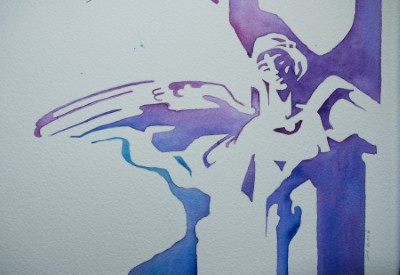 Aquarellbild eines Engels